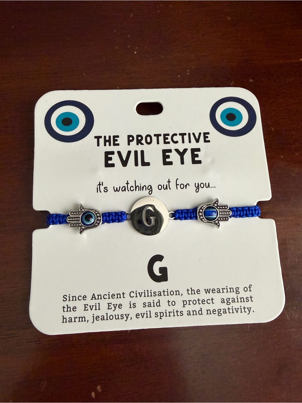 NEW Cobalt Blue Protective Mask 😷 Evil Eye Bracelet with G Charm